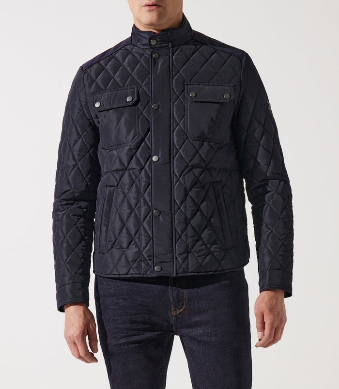 Izac Blouson Surchemise à Col Montant Matelasse Marine MACEOBT