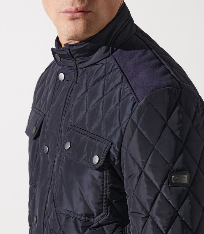 Izac Blouson Surchemise à Col Montant Matelasse Marine MACEOBT