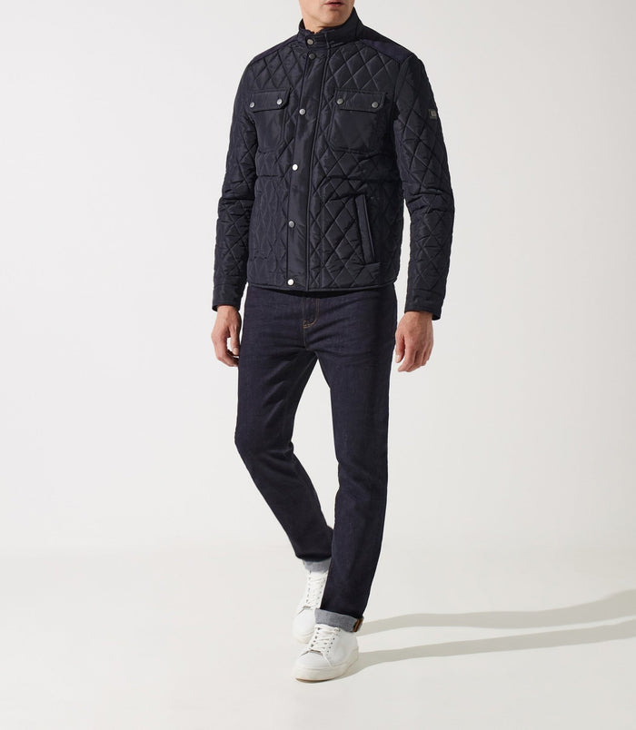 Izac Blouson Surchemise à Col Montant Matelassé Marine MACEO
