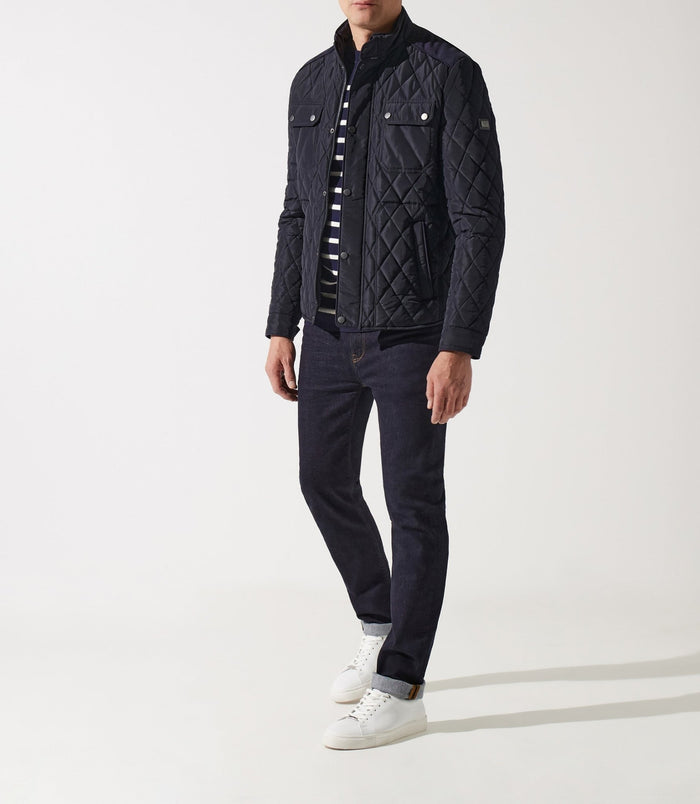 izac Blouson surchemise à col montant matelasse marine MACEOBT