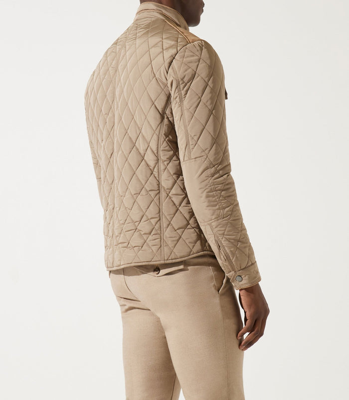 Izac Blouson Surchemise à Col Montant Matelasse Taupe MACEOBT
