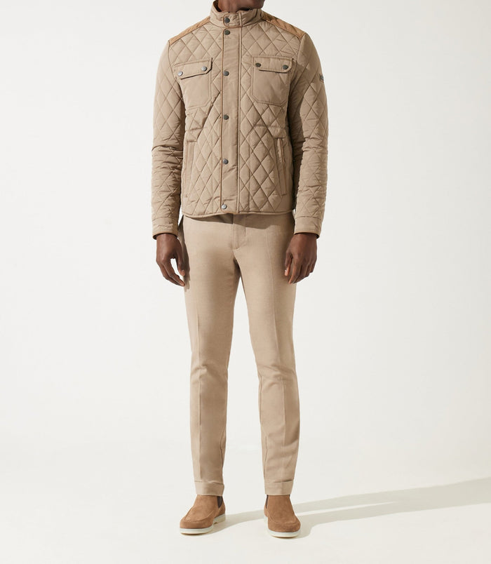 Izac Blouson Surchemise à Col Montant Matelassé Taupe MACEO