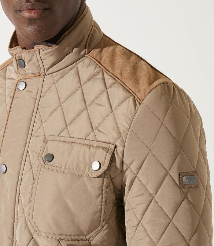 Izac Blouson Surchemise à Col Montant Matelassé Taupe MACEO