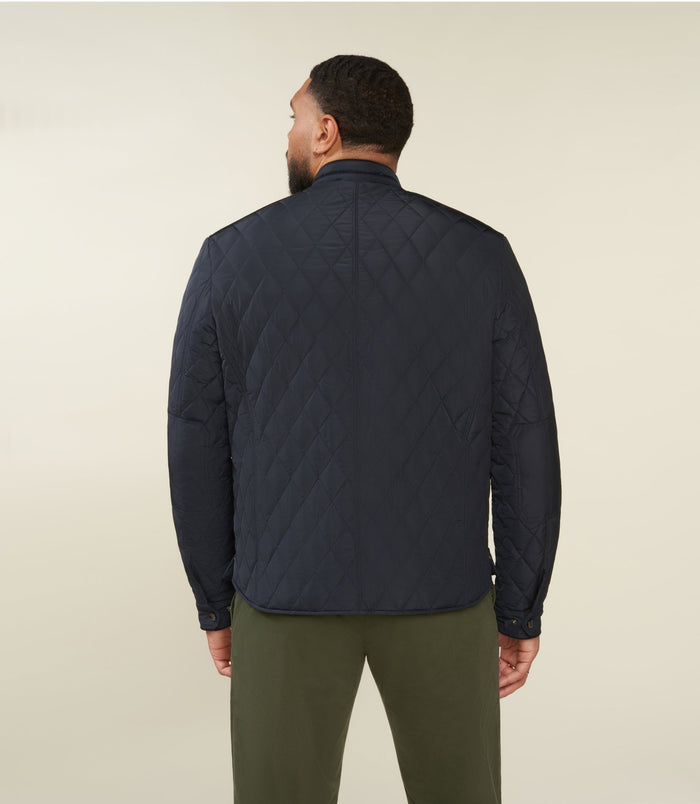 Izac Blouson Surchemise Matelassé Bi-matière Marine MACEOBT