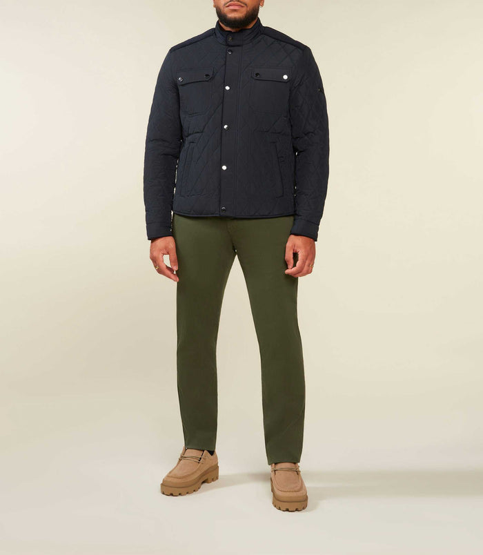 Izac Blouson Surchemise Matelassé Bi-matière Marine MACEOBT