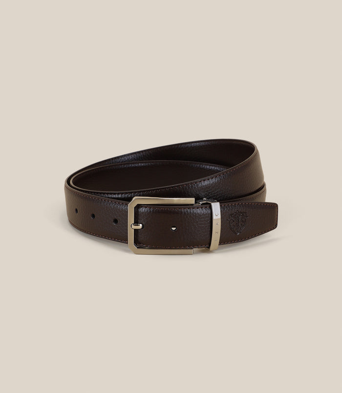 Izac Ceinture Avec Boucle Réversible En Cuir Marron
