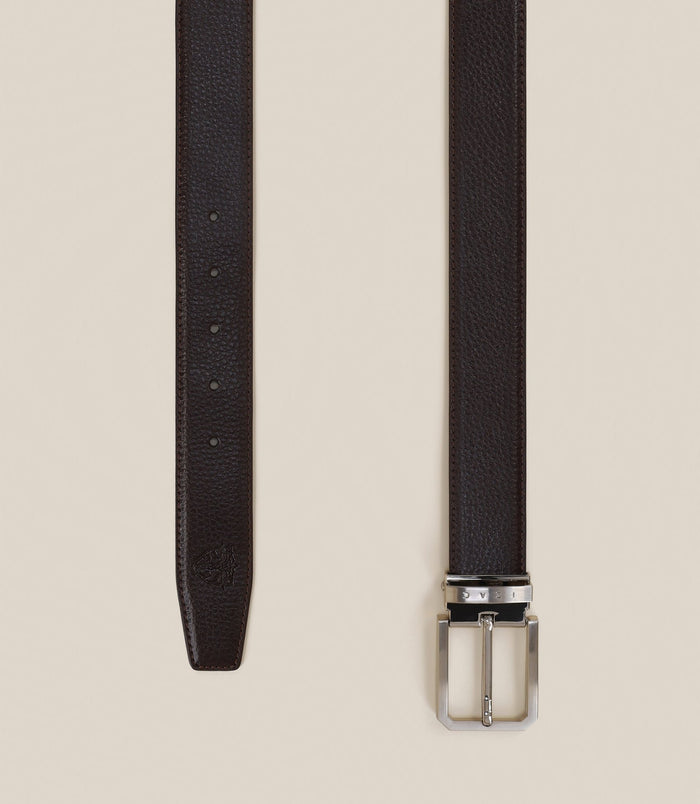 Izac Ceinture Avec Boucle Réversible En Cuir Marron