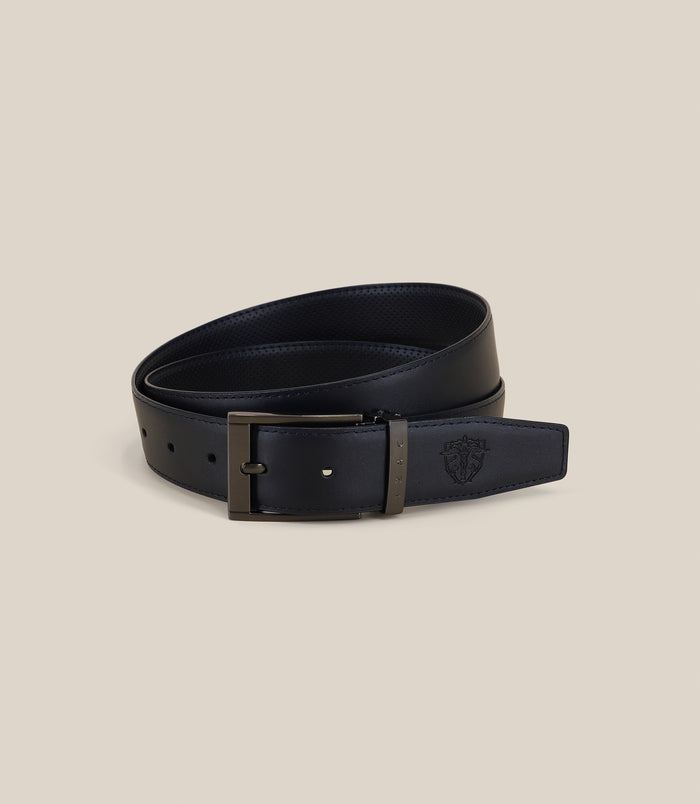 Izac Ceinture En Cuir Avec Sangle Réversible Marine