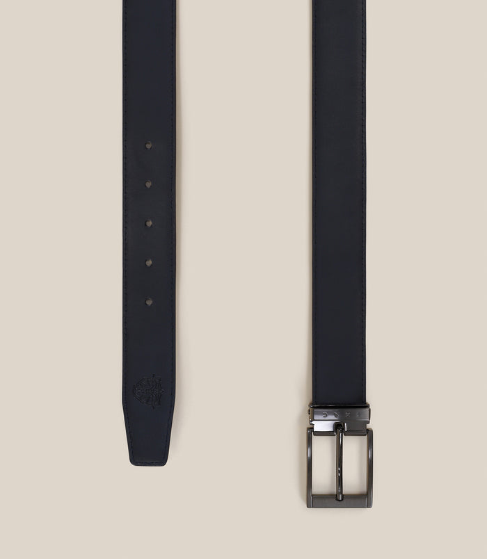 Izac Ceinture En Cuir Avec Sangle Réversible Marine