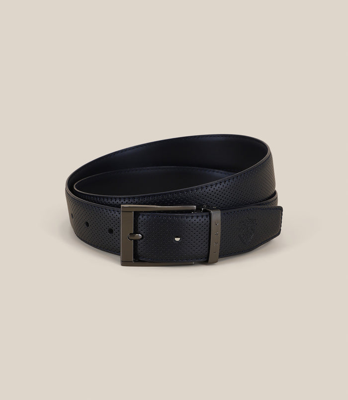 izac Ceinture en cuir avec sangle réversible marine