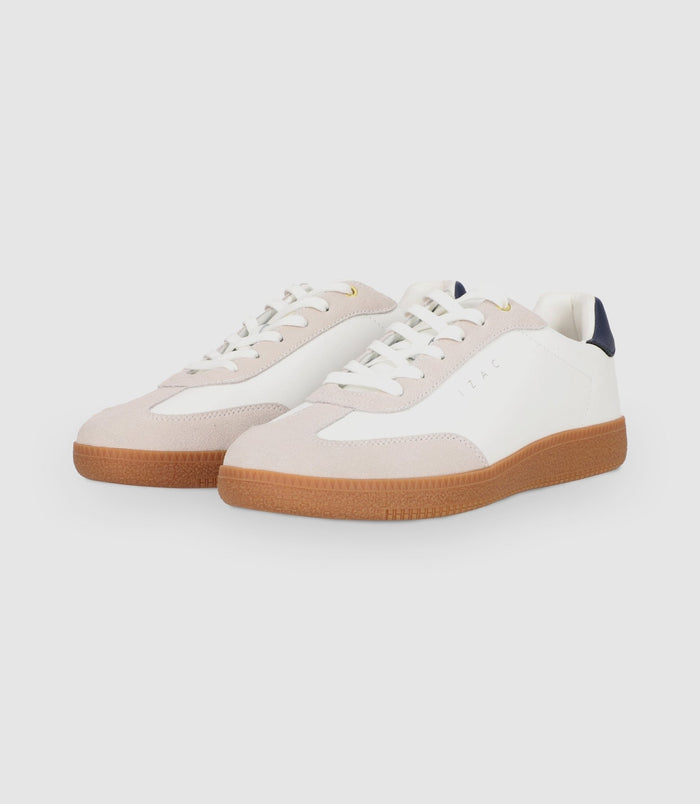 Izac Chaussures Sneakers En Cuir Avec Logo Blanches