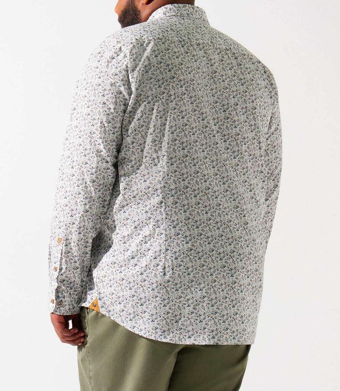 Izac Chemise à Imprimé Floral Blanc Et Bleu KELYANBT