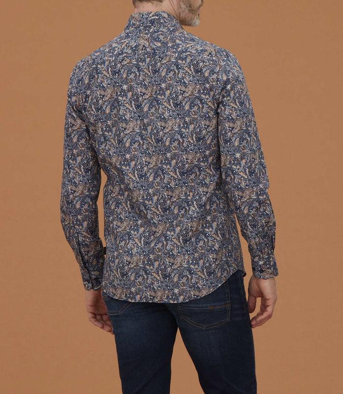 Izac Chemise Casual à Imprimé Cachemire Camel "Mathis"