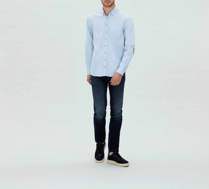 izac Chemise casual bleu ciel en coton lavé "Marilou"