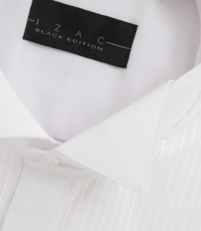 Izac Chemise Cérémonie à Plastron Plissé Blanche ALMA