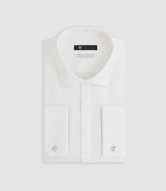 Izac Chemise En Satin De Coton Blanche "Satinmixteslim"