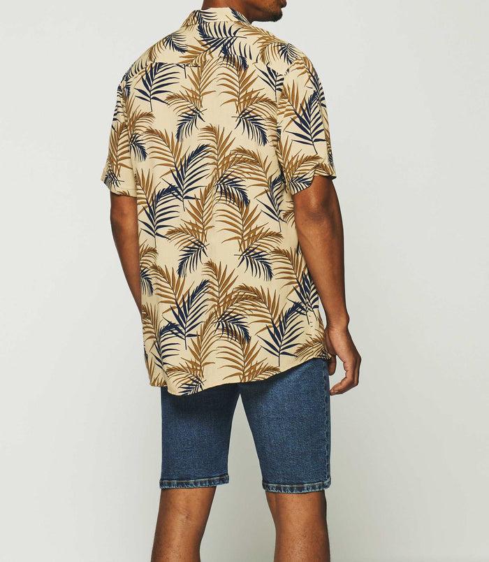 Izac Chemise Imprimée à Manches Courtes Camel Et Marine KARL