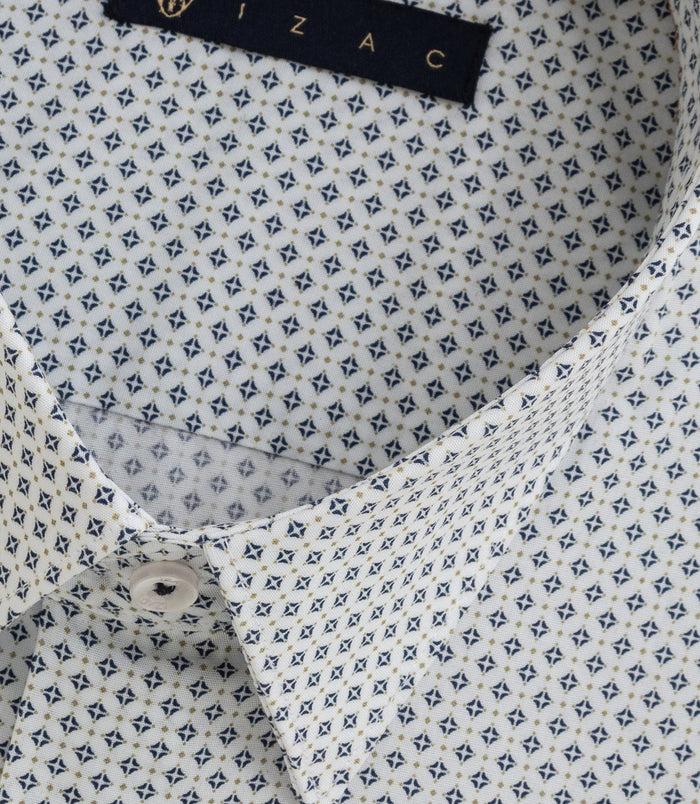 Izac Chemise Imprimée Micro Motifs Blanc BARTHELEMYOUT