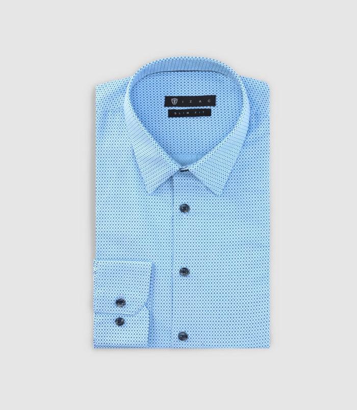 izac Chemise imprimée micro motifs ciel marine PERLE