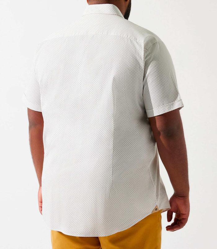 Izac Chemise Manches Courtes à Imprimé Blanche Et Camel KAMELBT