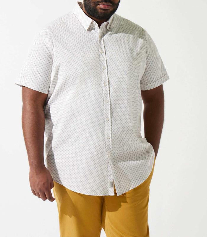 izac Chemise manches courtes à imprimé blanche et camel KAMELBT