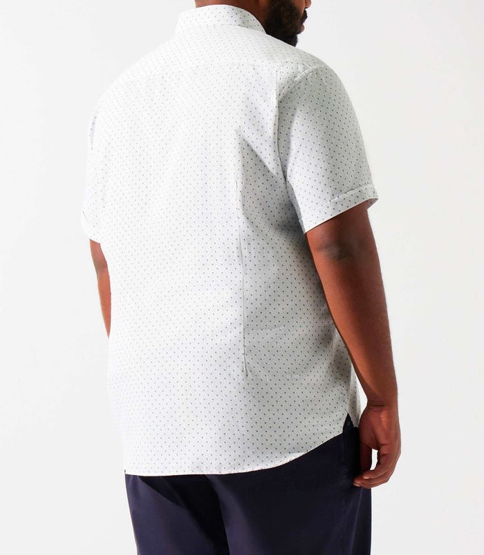 Izac Chemise Manches Courtes à Imprimé Blanche Et Marine KEDDYBT