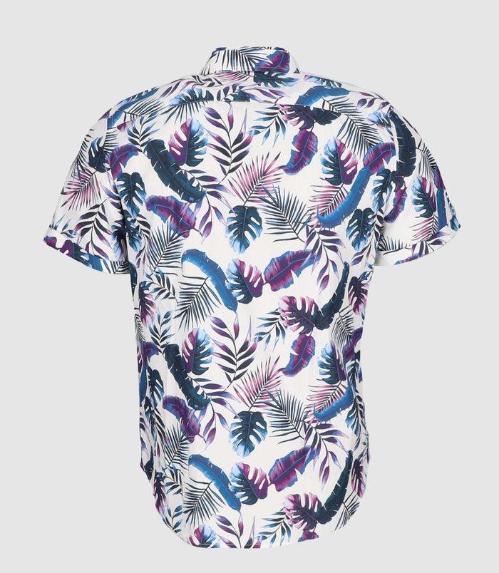 Izac Chemise Manches Courtes Avec Imprimé Bleu Et Violet "King 2"