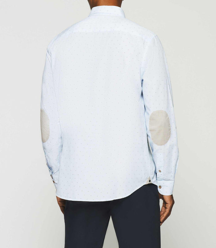 Izac Chemise Regular à Imprimé Blanche Et Camel KELLY