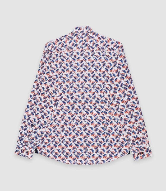 Izac Chemise Regular à Imprimé Blanche Et Rouge KAOSOUT