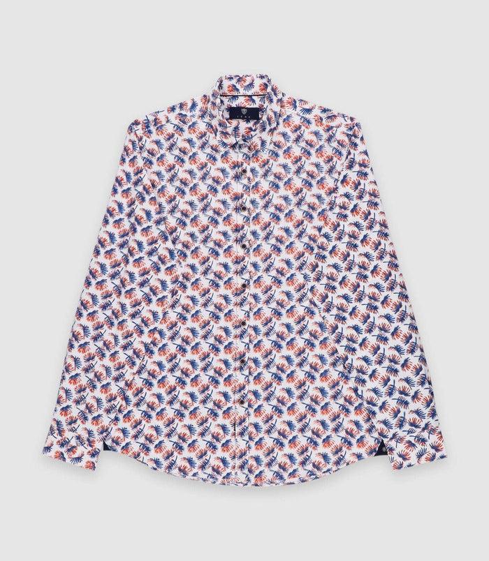 izac Chemise regular à imprimé blanche et rouge KAOSOUT