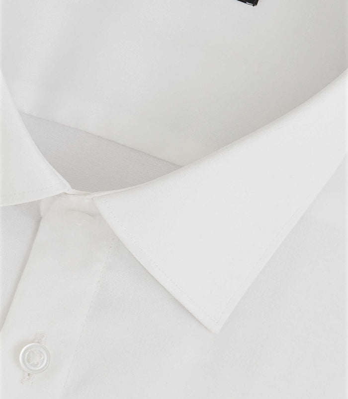 Izac Chemise Regular En Satin Stretch Blanche SASTRETCHBSOUT