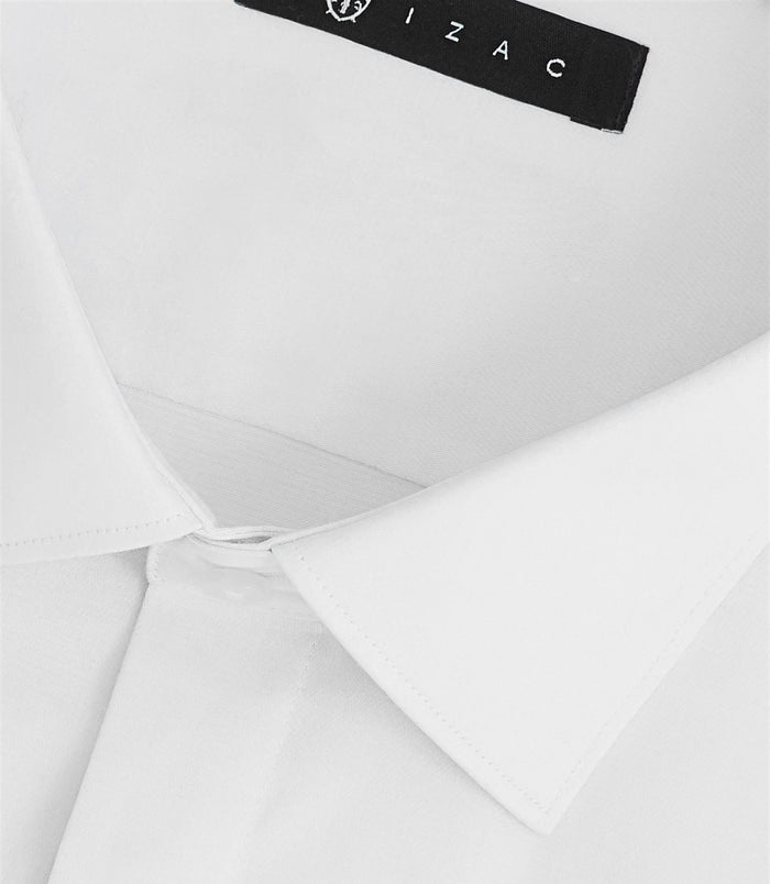 Izac Chemise Regular En Satin Stretch Blanche SASTRETCHMXOUT