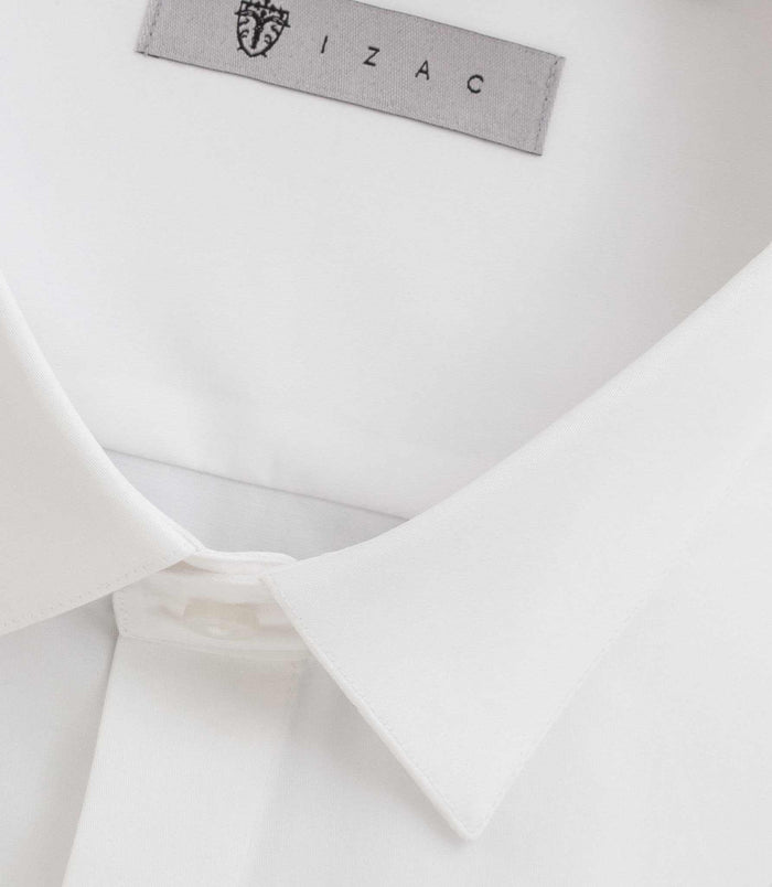 Izac Chemise Satin Mixte Slim Blanche "Satinmixte Coton"