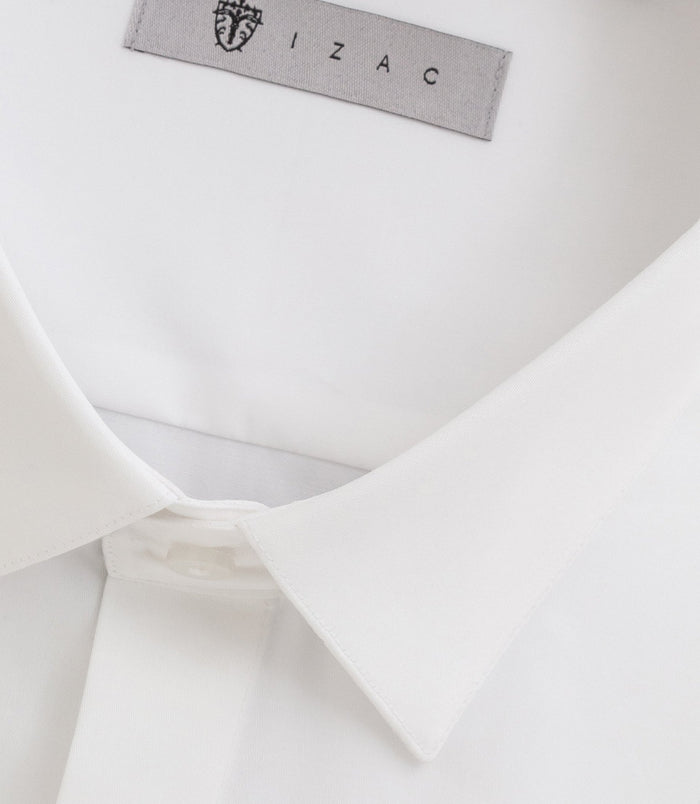 Izac Chemise Satin Mixte Slim Blanche "Satinmixteslim"