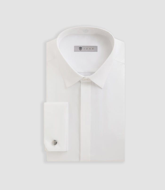 Izac Chemise Satin Mixte Slim Blanche "Satinmixteslim"