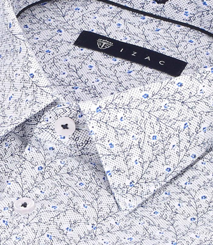 Izac Chemise Slim à Imprimé Floral Marine MARECKOUT