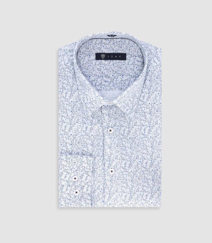 izac Chemise slim à imprimé floral marine MARECKOUT