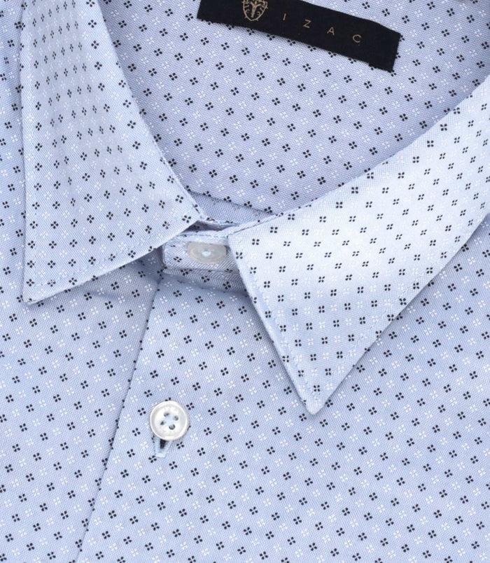 Izac Chemise Slim à Imprimé Micro Motifs Bleu MARCELLO