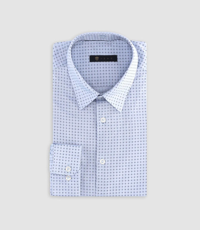 Izac Chemise Slim à Imprimé Micro Motifs Bleu MARCELLO