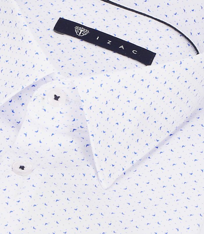 Izac Chemise Slim à Imprimé Micro Motifs Bleu MATHISOUT
