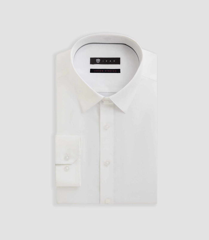 Izac Chemise Slim En Popeline Stretch Blanche MALTE