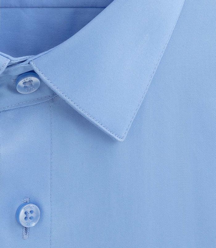 Izac Chemise Slim En Satin De Coton Bleu-glace "Satinslim"