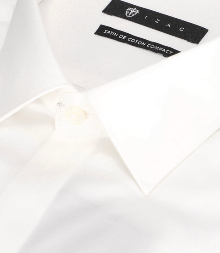 Izac Chemise Slim En Satin De Coton écru SATINMIXTESLIM