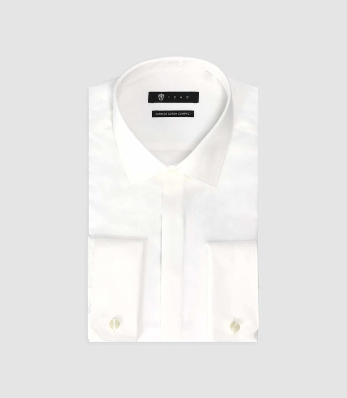 Izac Chemise Slim En Satin De Coton écru SATINMIXTESLIM