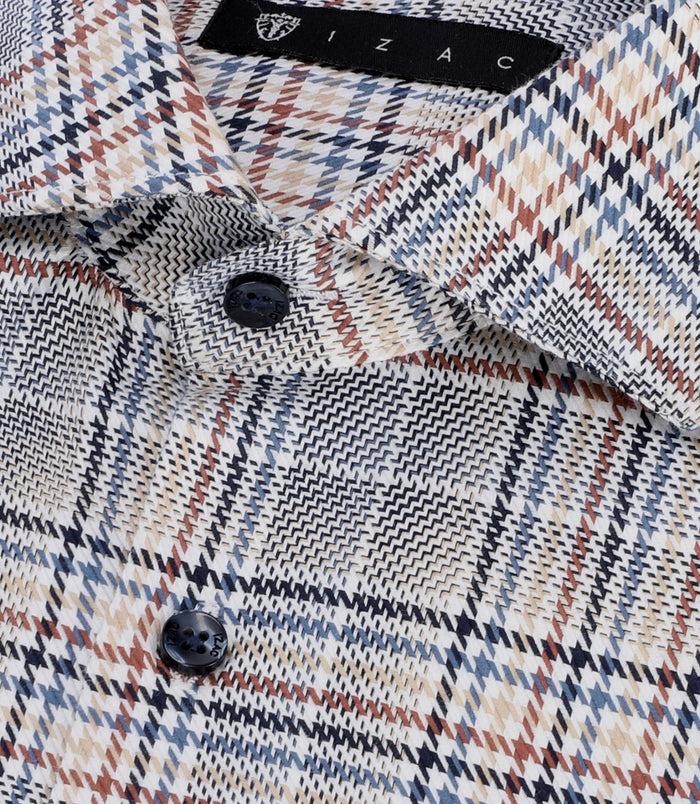 Izac Chemise Tissée à Carreaux Marine Et Orange PERRIN