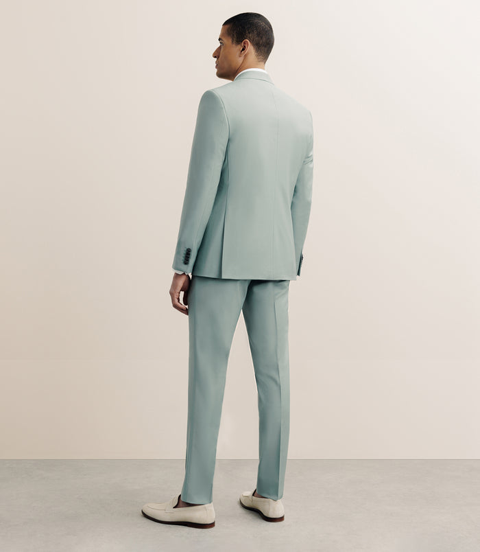 Izac Costume 2 Boutons Laine Majoritaire Vert Clair