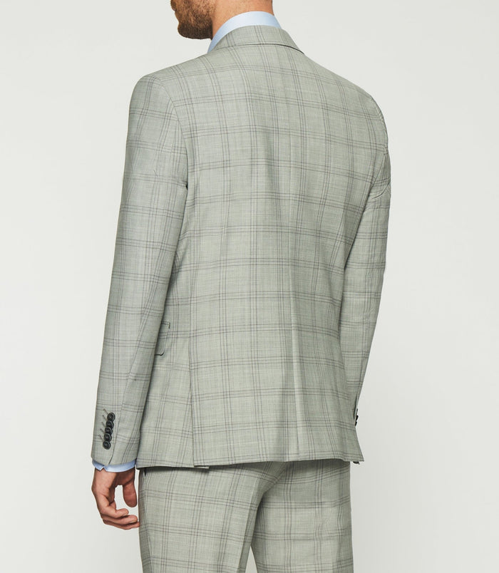 Izac Costume à Carreaux Fenêtre Gris 2 Boutons FORIO