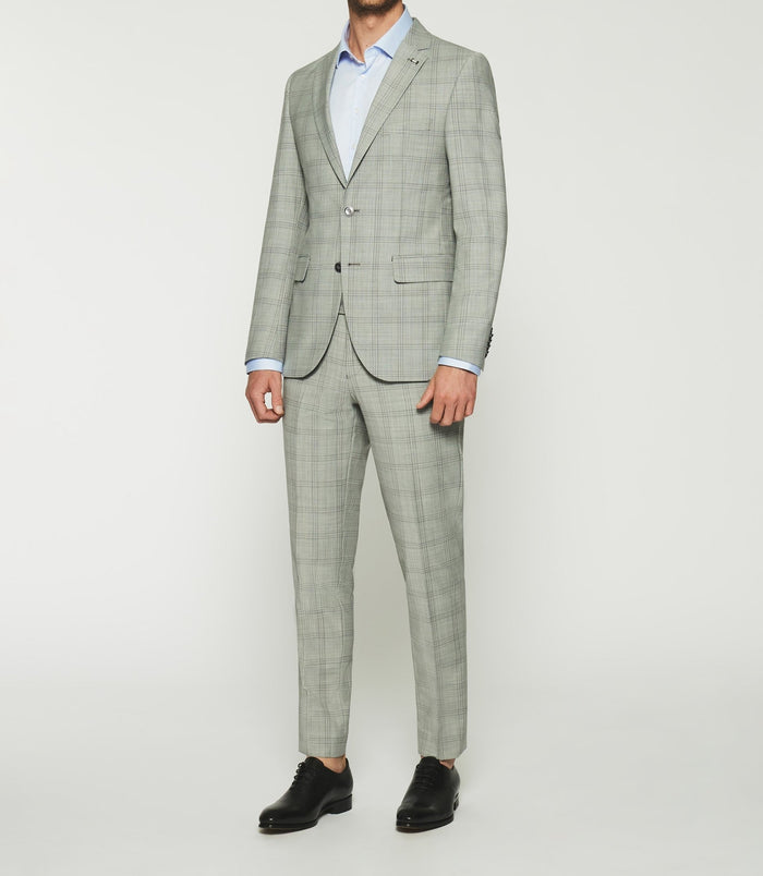 izac Costume à carreaux fenêtre gris 2 boutons FORIO