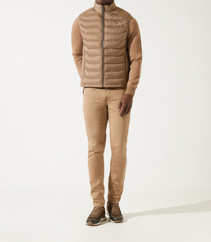 Izac Doudoune Sans Manche à Col Montant Beige MIDORIBT