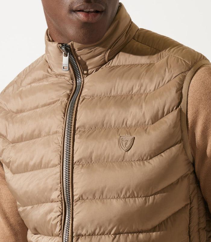Izac Doudoune Sans Manches à Col Montant Beige MIDORI